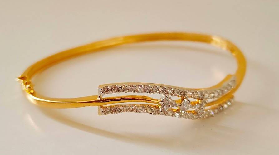 AD Bracelet With White Stone Size 2.4  Grab2Buy Mokshi Collections Grab2Buy