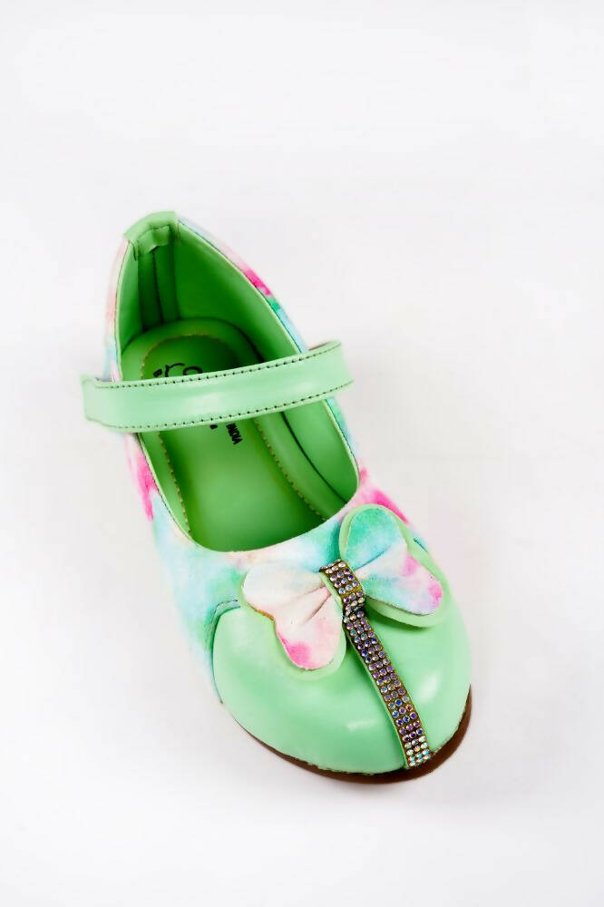 Tiny Bugs Girls Bow Embellished Party Wear Ballerinas - Multi  Grab2Buy Tiny Bugs Grab2Buy