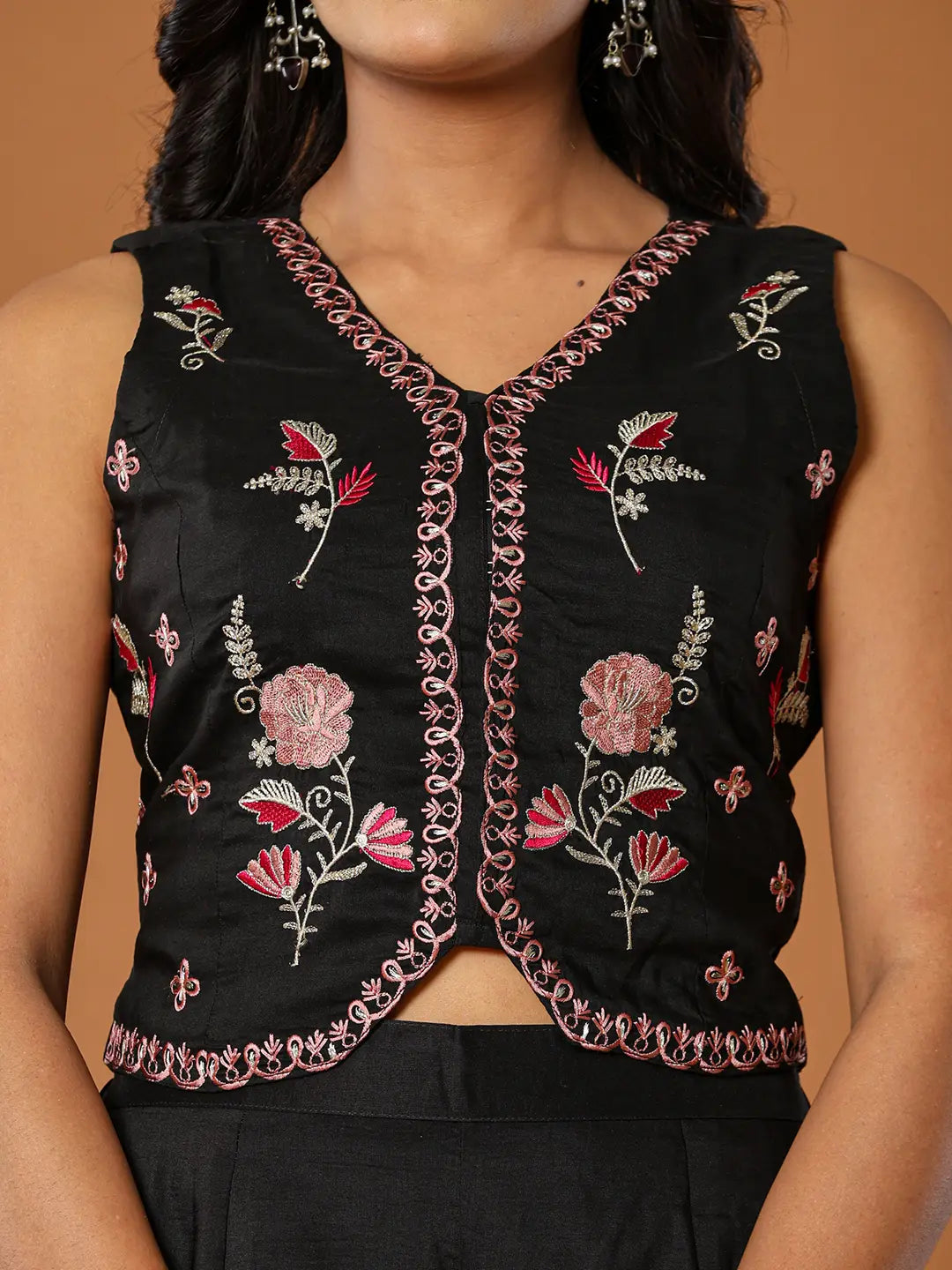 Yufta Cotton Silk Festive Waistcoat Co-Ord Set With Attached Cotton Lining 