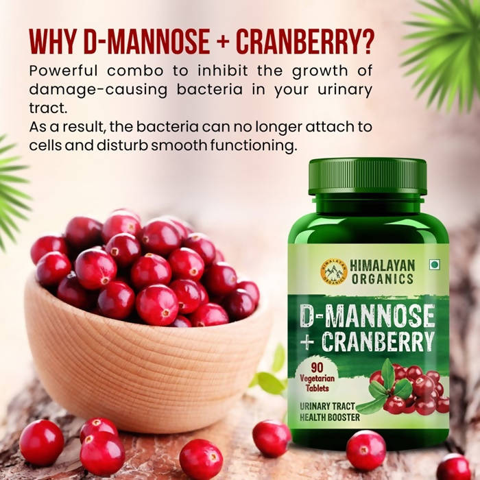 Himalayan Organics D-Mannose + Cranberry Vegetarian Capsules 