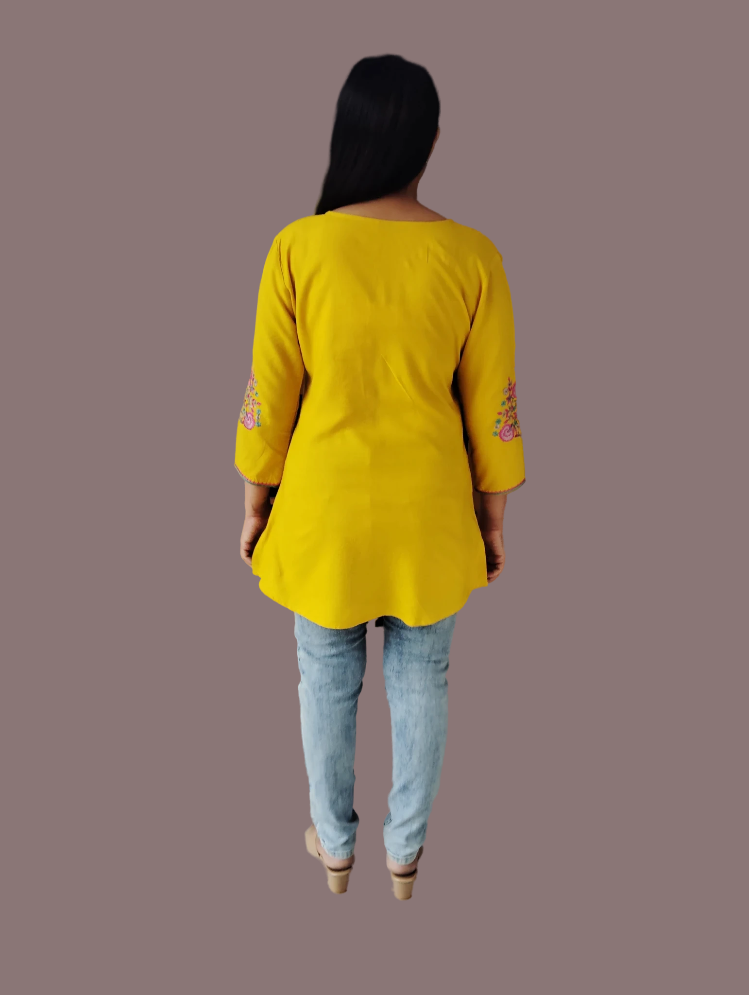 Jaitra Apparels Women Printed Pure Cotton Straight Kurta (Yellow)