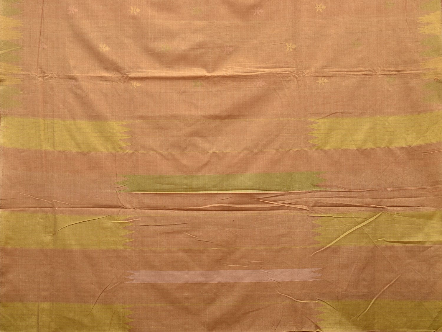 Cream Khadi Cotton Handloom Grab2Buy with Temple Border Design - Global Threads 