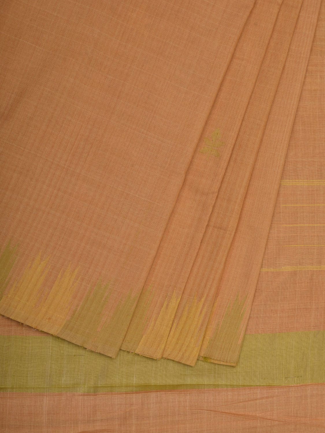 Cream Khadi Cotton Handloom Grab2Buy with Temple Border Design - Global Threads 