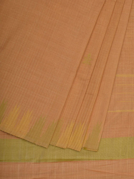 Cream Khadi Cotton Handloom Grab2Buy with Temple Border Design - Global Threads 
