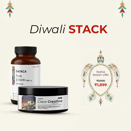 GATACA Diwali Stack (Pure β-NMN 500mg 30 Caps & Creatin 200 Mesh 100gm) 