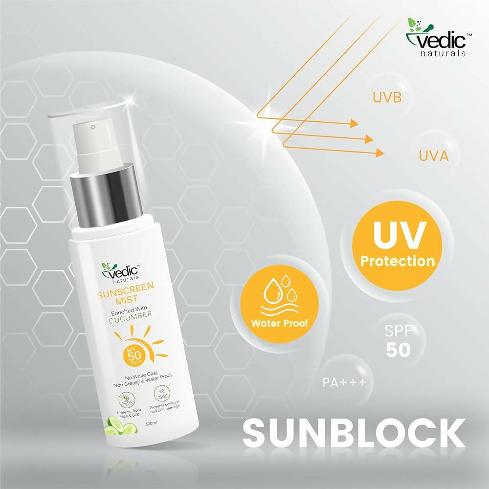 Vedic Naturals Sunscreen Face Mist with SPF 50 PA+++  Grab2Buy Vedic Naturals Grab2Buy