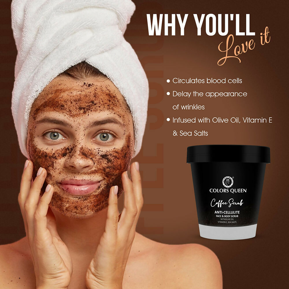 Colors Queen Anti-Cellulite Coffee Face & Body Scrub  Grab2Buy Colors Queen Grab2Buy