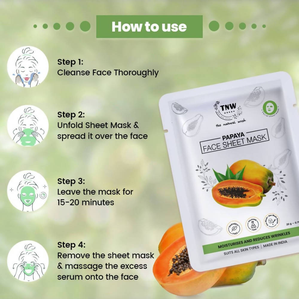 The Natural Wash Papaya Face Sheet Mask  Grab2Buy The Natural Wash Grab2Buy