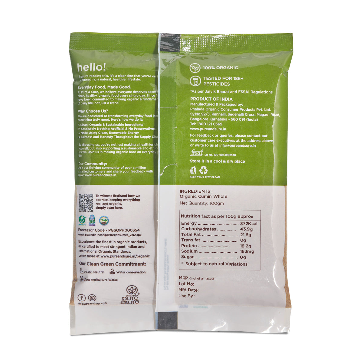 Pure & Sure Organic Cumin Whole 