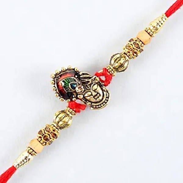 Serene Lord Krishna Rakhi & Cashew Jar