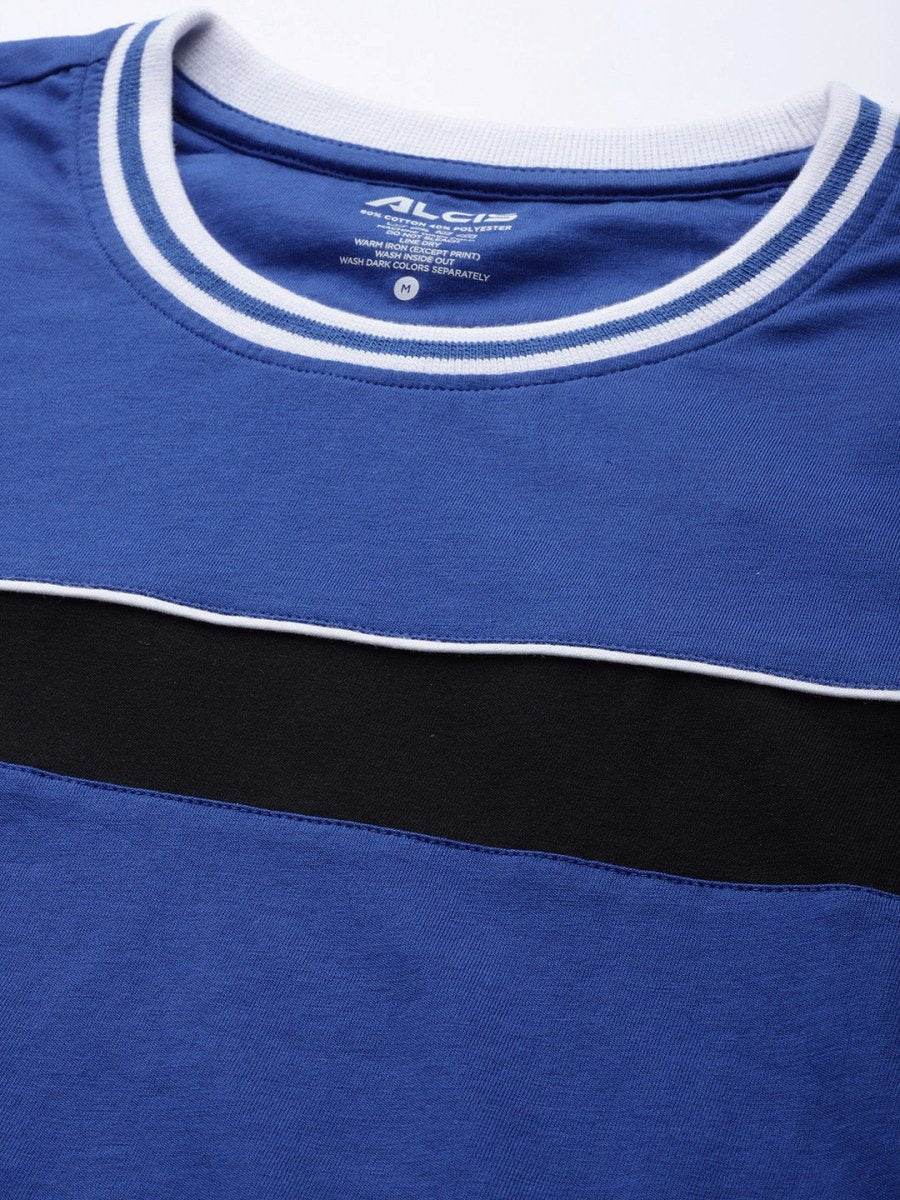 Alcis Men Blue Slim Fit Training or Gym T-shirt 