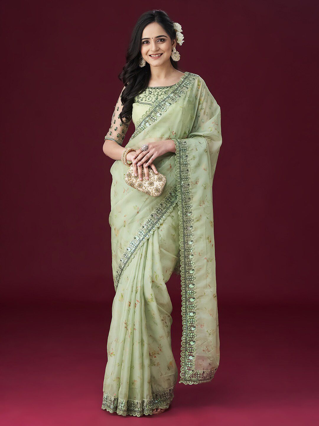 kasee Embellished Floral Sarees