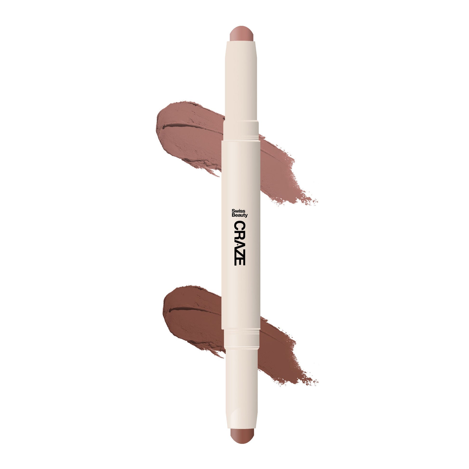 Swiss Beauty CRAZE Duo 2 In 1 Satin Matte Finish Lipstick Non-Transfer Lip Colour - 03 Choco Spice