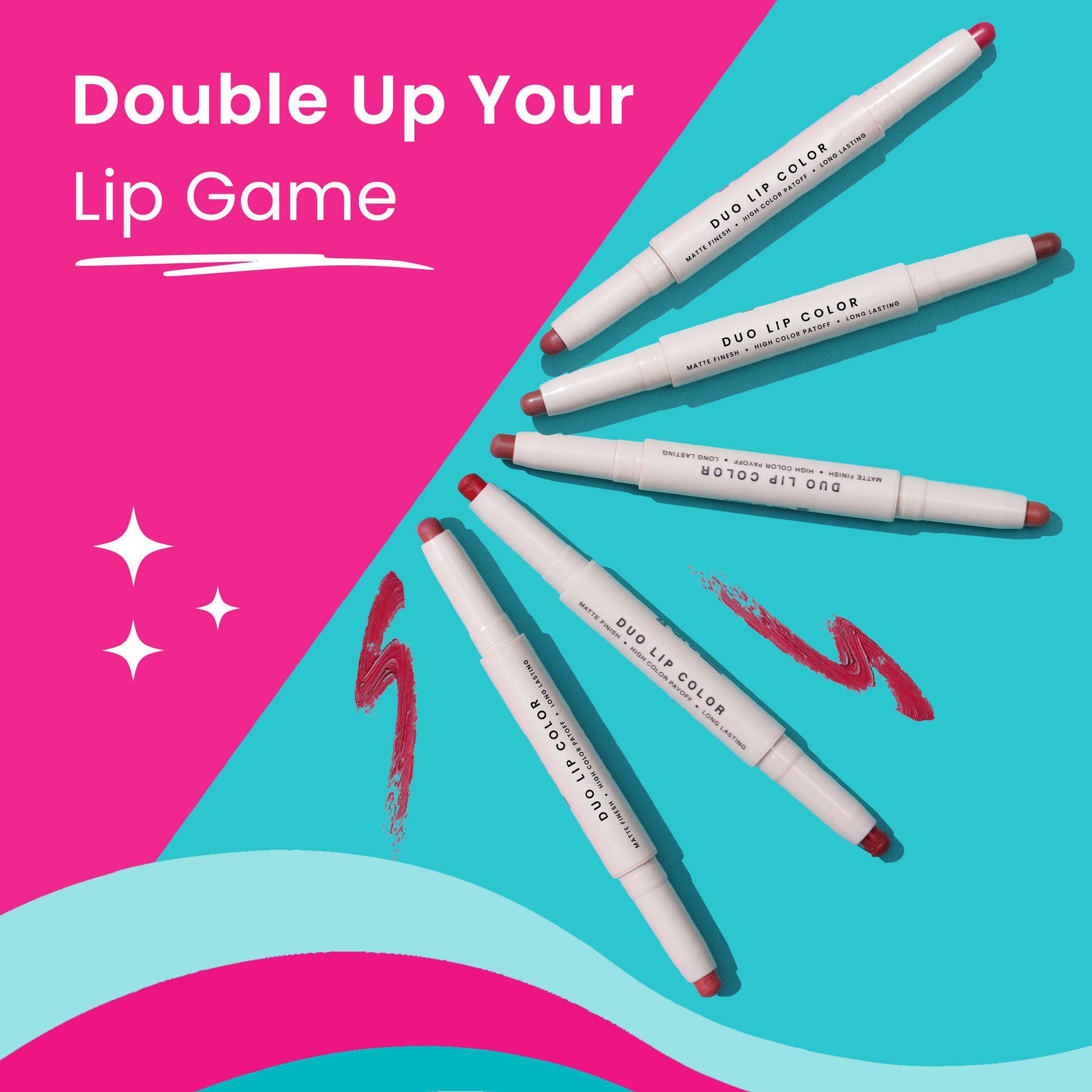 Swiss Beauty CRAZE Duo 2 In 1 Satin Matte Finish Lipstick Non-Transfer Lip Colour - 04 Terrafic Pink