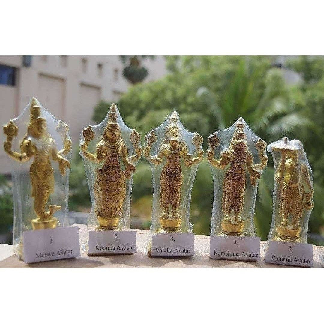 Dasavathara 10 Avathara's of Lord Vishnu-Brass Statue Set - Grab2buy