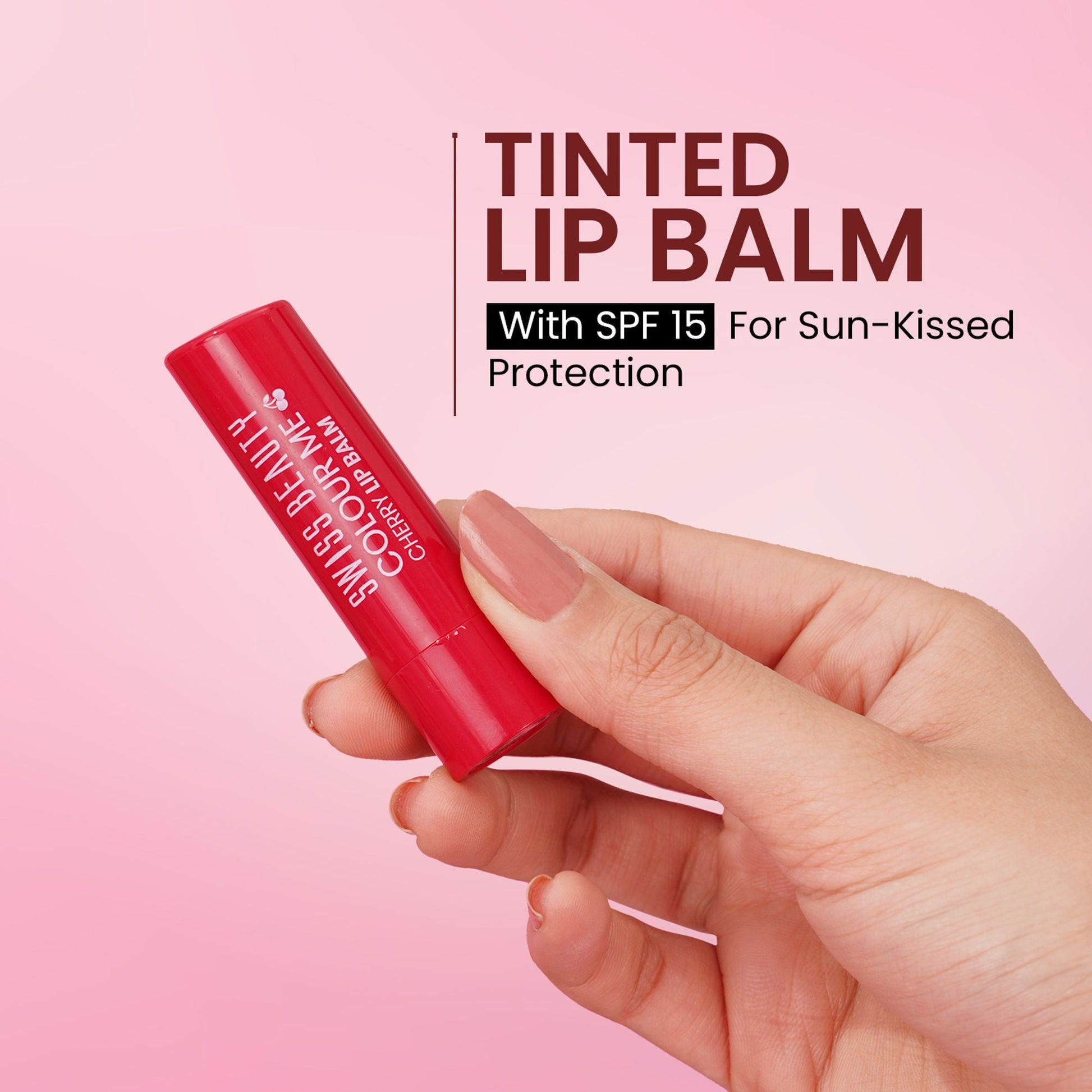 Swiss Beauty Colour Me Tinted Lip Balm For Dry With SPF 15 , Shea Butter and Vitamin E - Coconut Blast