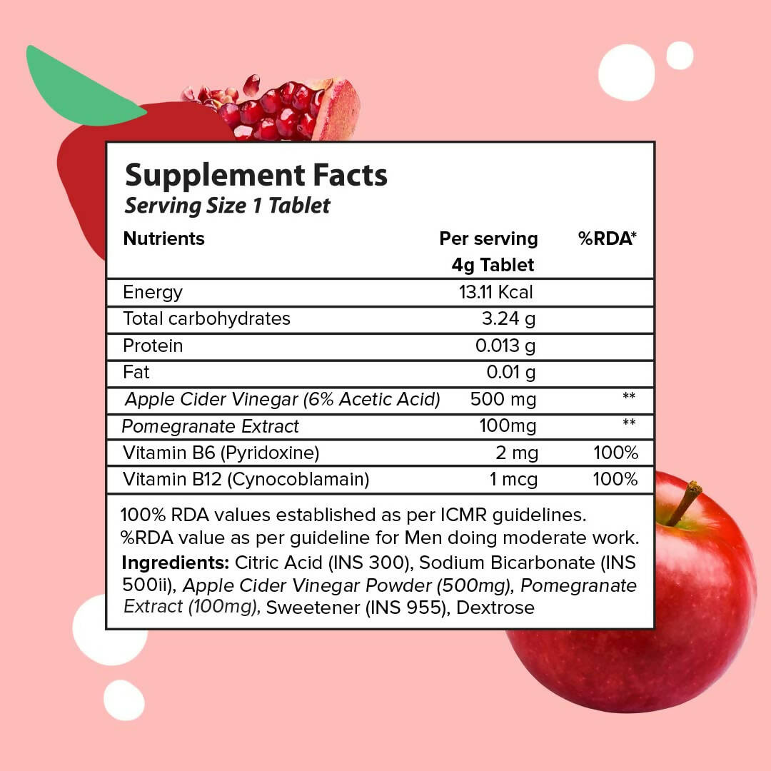 PLIX The Plant Fix Apple Cider Vinegar Effervescent Tablets with Mother - Apple 
