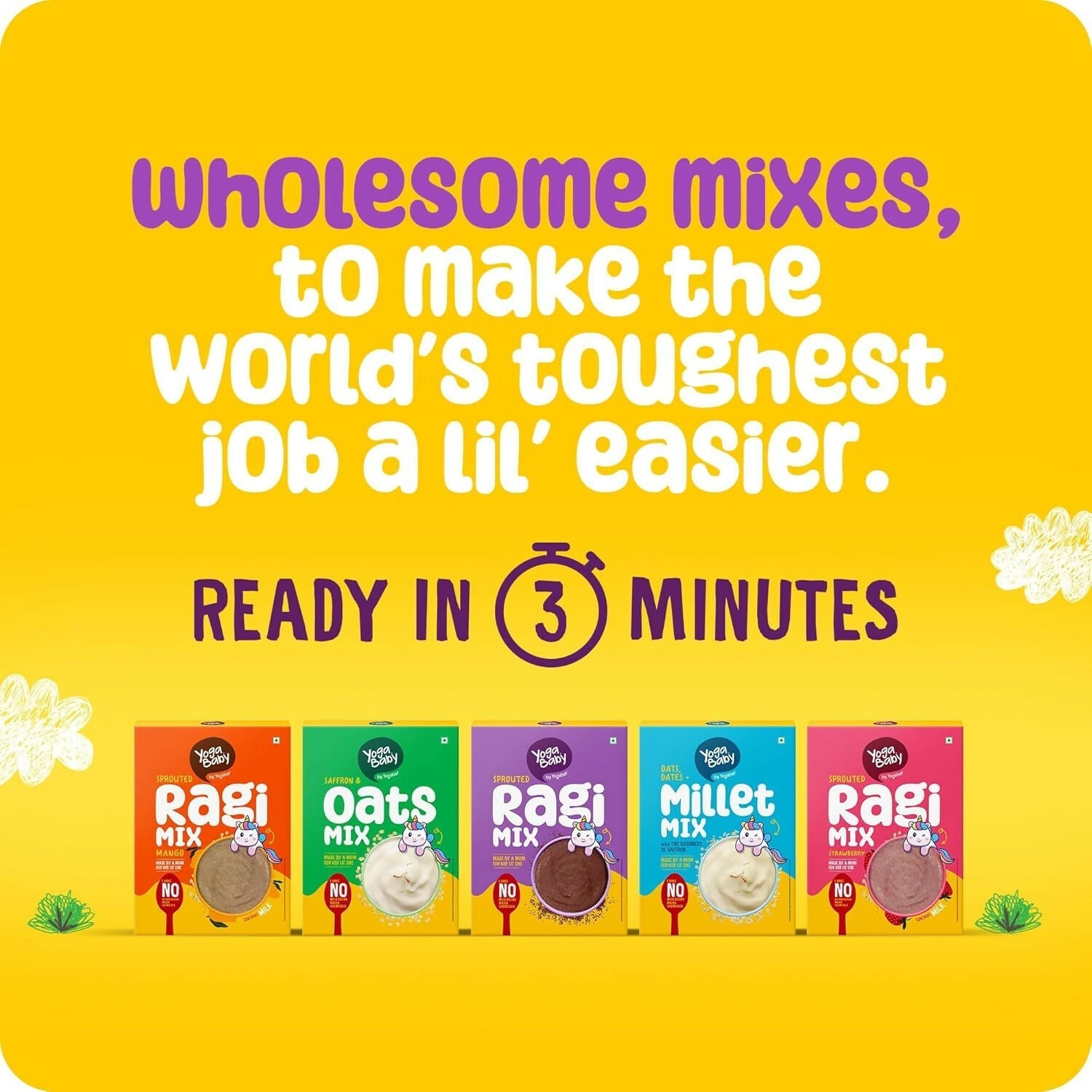 Yoga Bar Yogababy Sprouted Ragi Mix For Infants, Kids  Grab2Buy Yoga Bar Grab2Buy