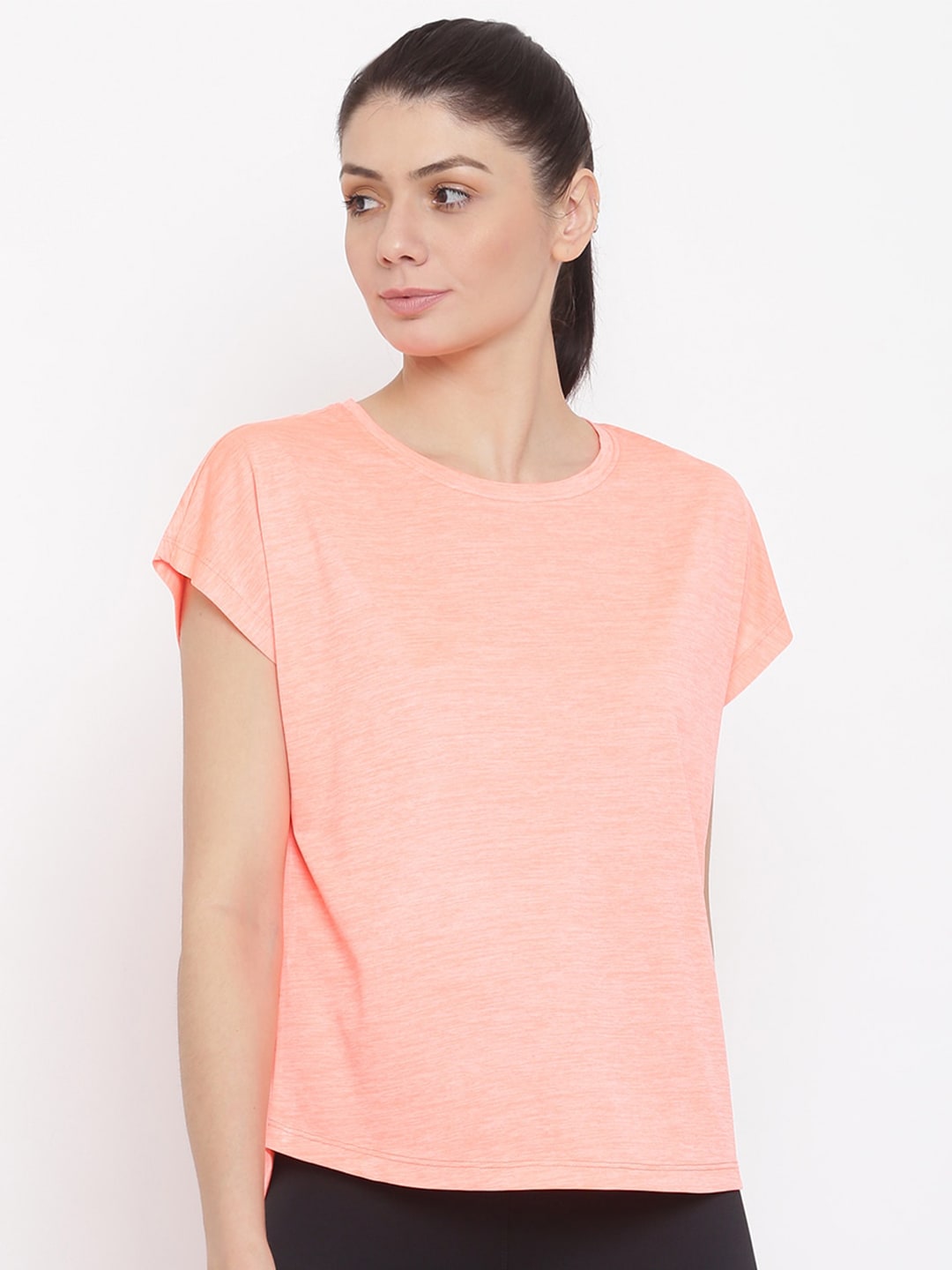 MKH Women Orange Dri-FIT Sports T-shirt 