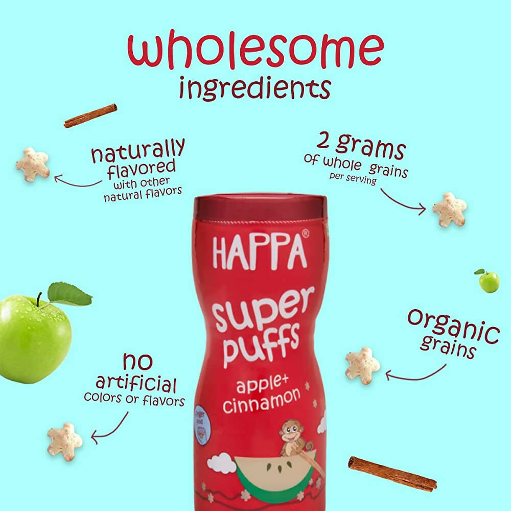 Happa Multigrain Apple & Cinnamon Melts Super Puffs (8 Months+) 