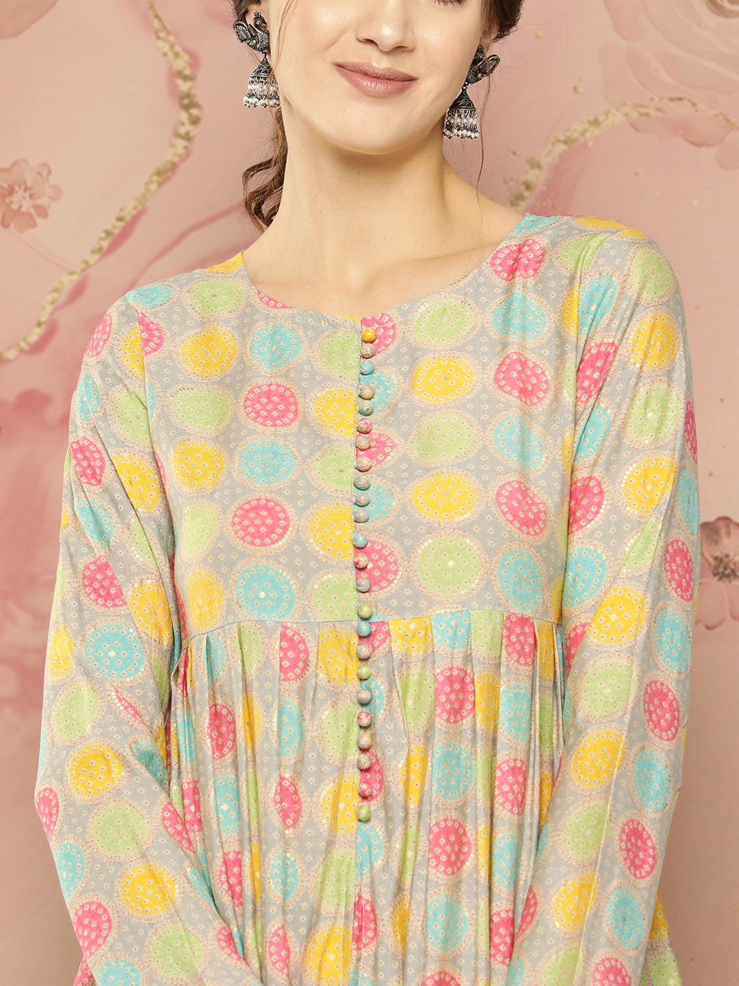 HERE&NOW Ethnic Motifs Printed Kurta with Trousers