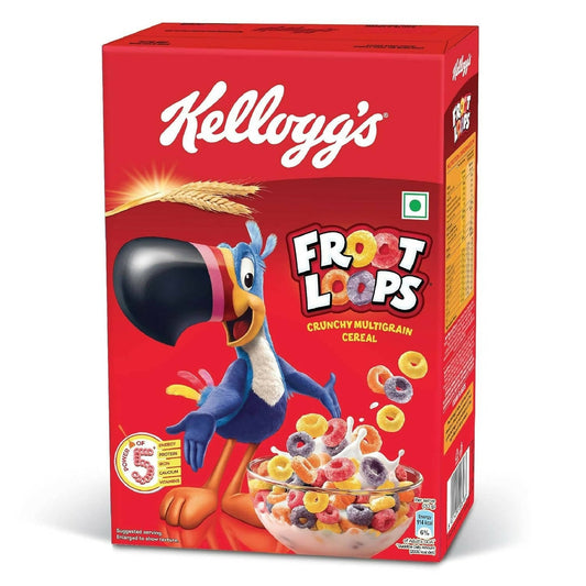 Kellogg’s Froot Loops Crunchy Multigrain Breakfast Cereal for Kids, Mixed Fruit Flavor 