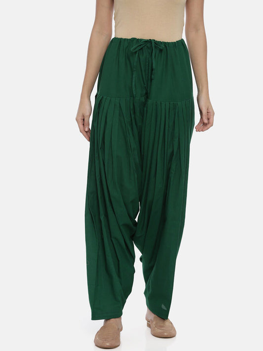 Souchii Women Green Pure Cotton Patiala 