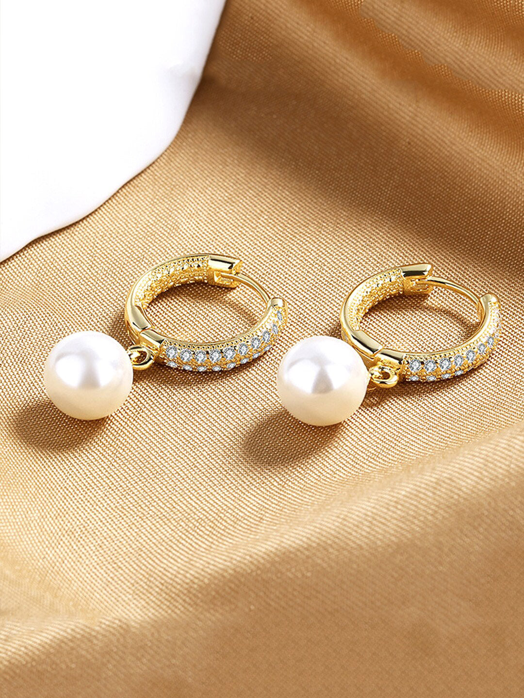 Yellow Chimes Gold-Plated Circular Hoop Earrings - Grab2buy