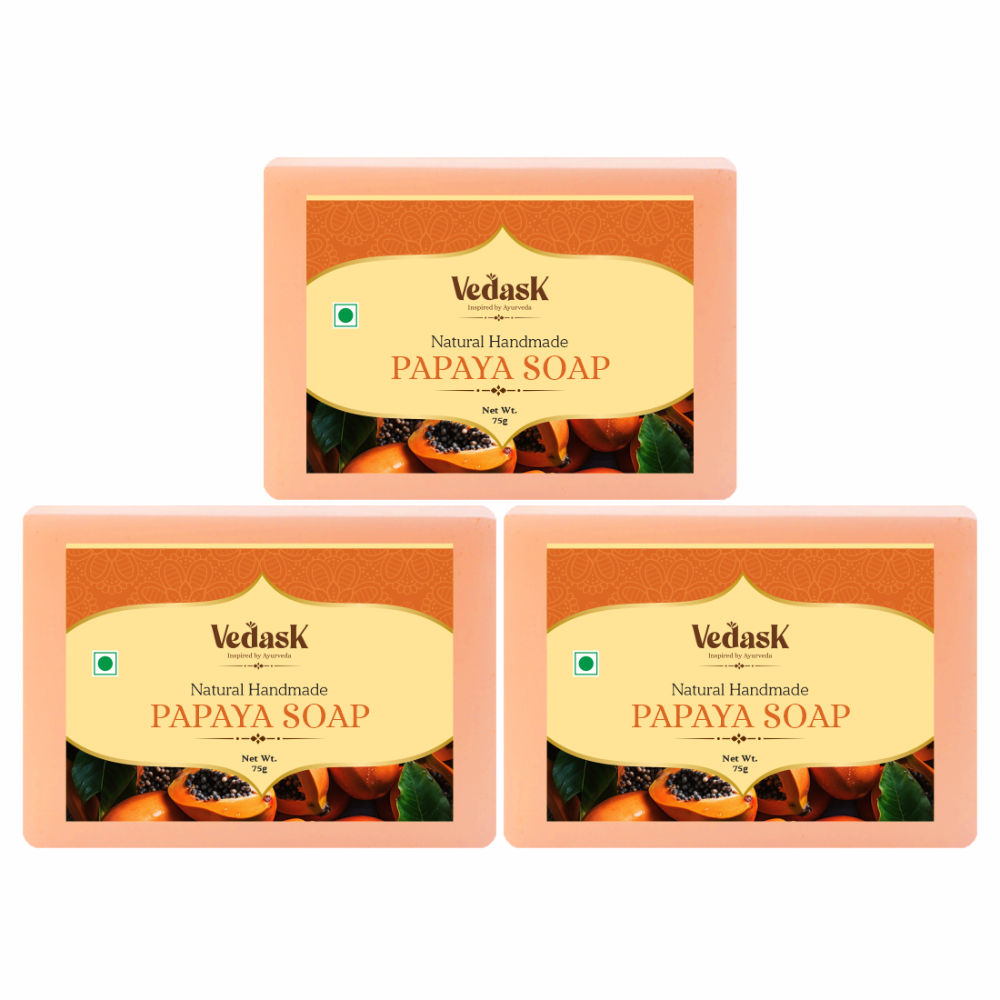 Vedask Organic Handmade Papaya Bath Soap  Grab2Buy Vedask Grab2Buy
