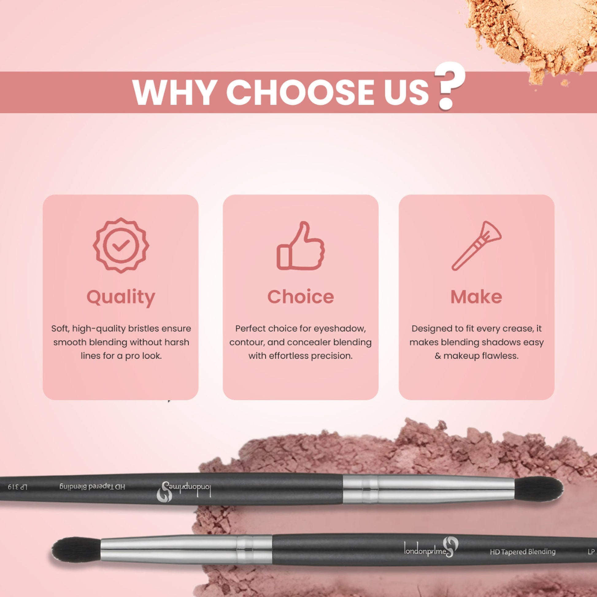 London Prime HD Tapered Blending Brush - LP319 ( Formerly London Pride Cosmetics )