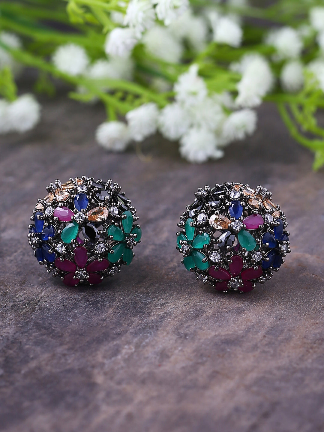 Shoshaa Multicoloured Circular Studs 