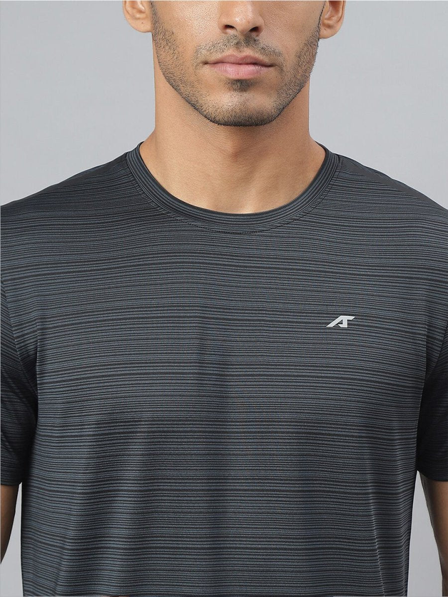 Alcis Striped Slim Fit Anti-Static T-Shirt 