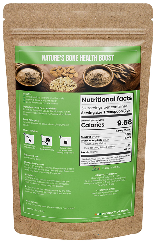 Ayura Origins Nature's Bone Health Boost Powder 