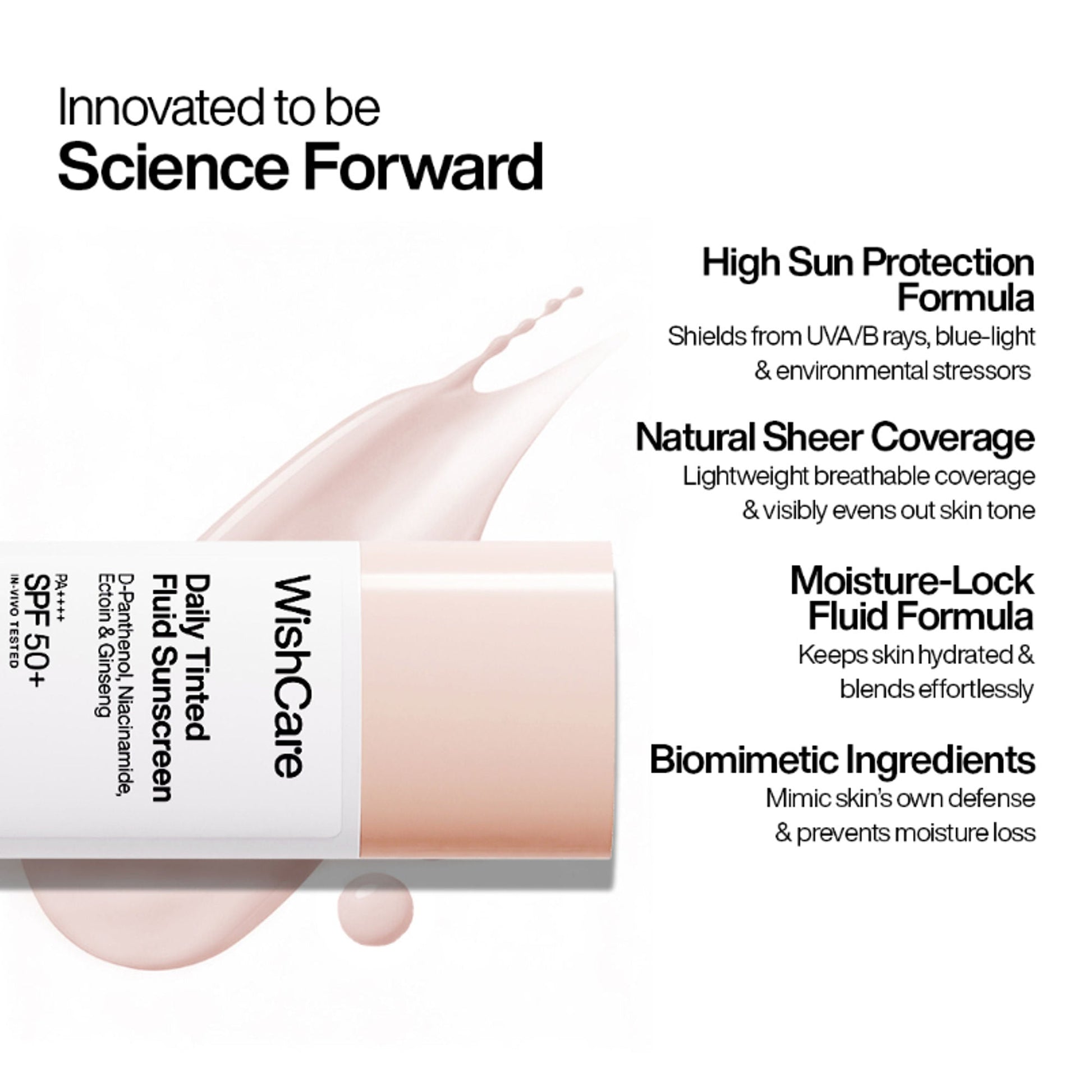 Wishcare Daily Fluid Tinted Sunscreen SPF50PA++++ - L101  Grab2Buy Wishcare Grab2Buy