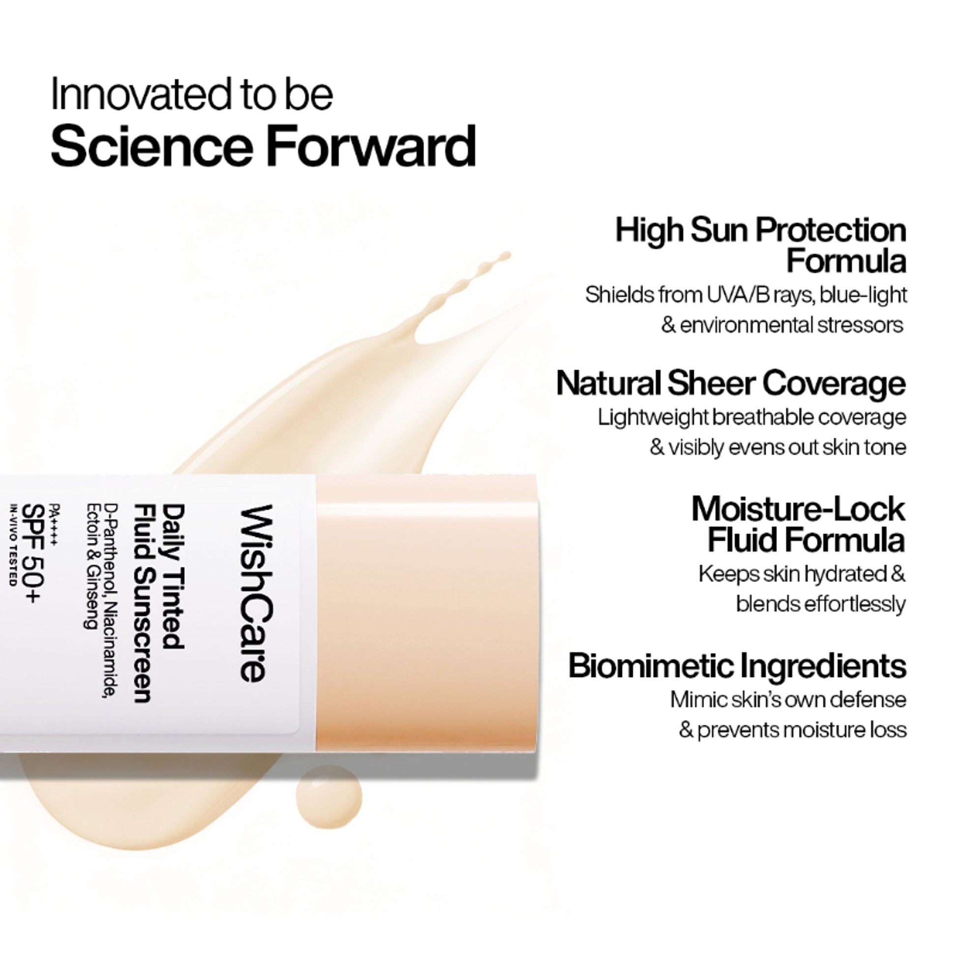 Wishcare Daily Fluid Tinted Sunscreen SPF50PA++++ - L102  Grab2Buy Wishcare Grab2Buy