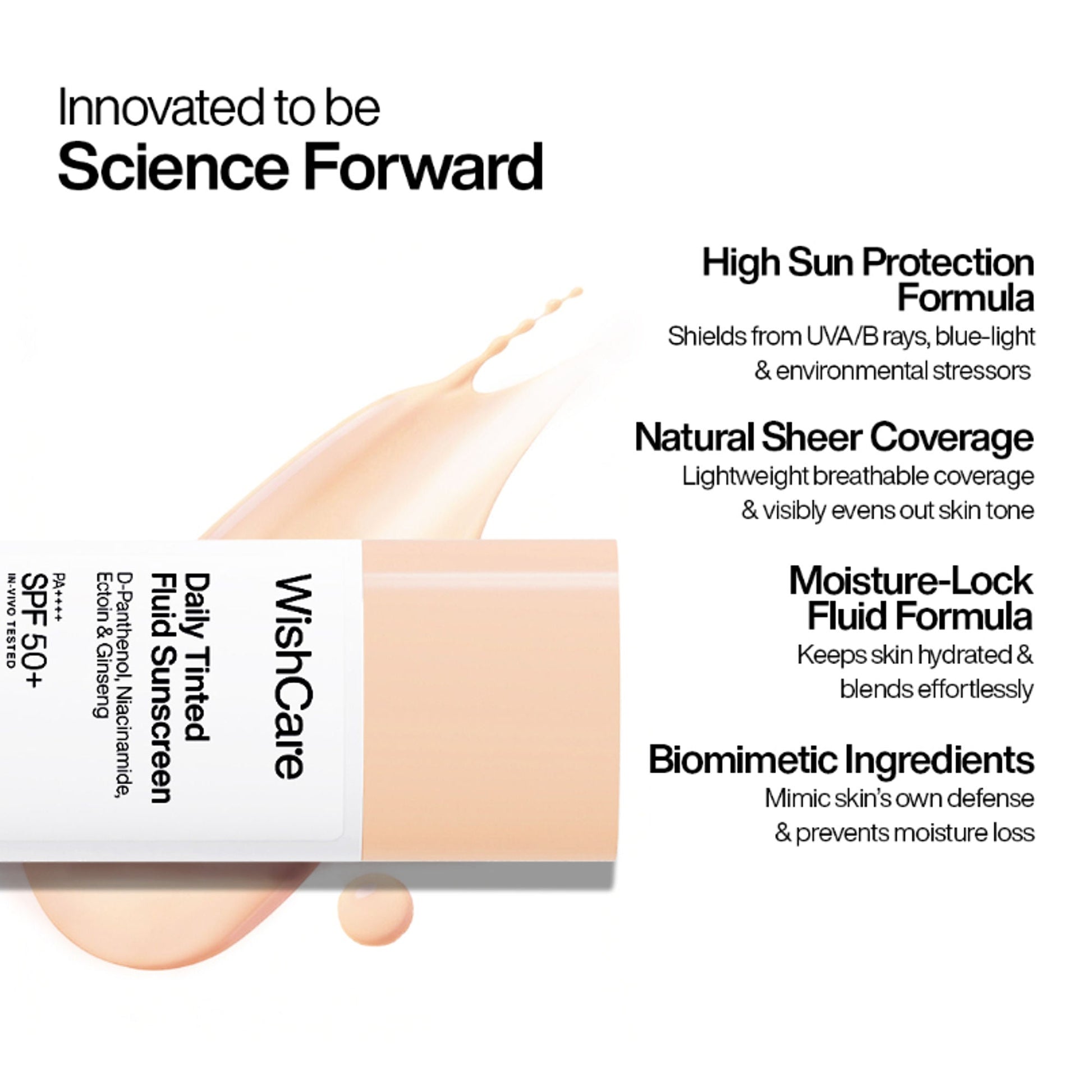 Wishcare Daily Fluid Tinted Sunscreen SPF50PA++++ - L103  Grab2Buy Wishcare Grab2Buy