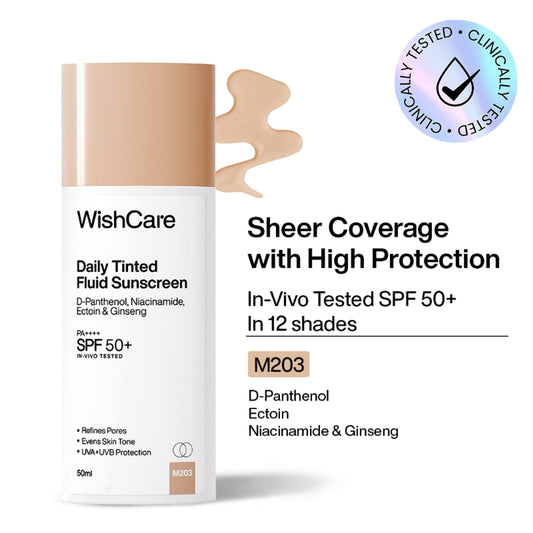 Wishcare Daily Fluid Tinted Sunscreen SPF50PA++++ - M203  Grab2Buy Wishcare Grab2Buy