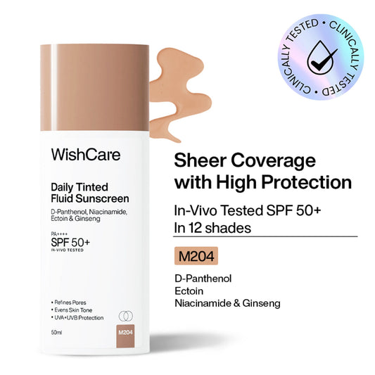 Wishcare Daily Fluid Tinted Sunscreen SPF50PA++++ - M204  Grab2Buy Wishcare Grab2Buy