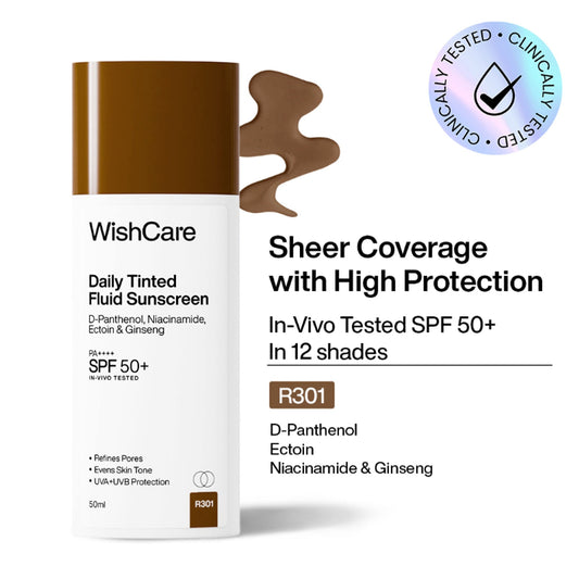 Wishcare Daily Fluid Tinted Sunscreen SPF50PA++++ - R301  Grab2Buy Wishcare Grab2Buy