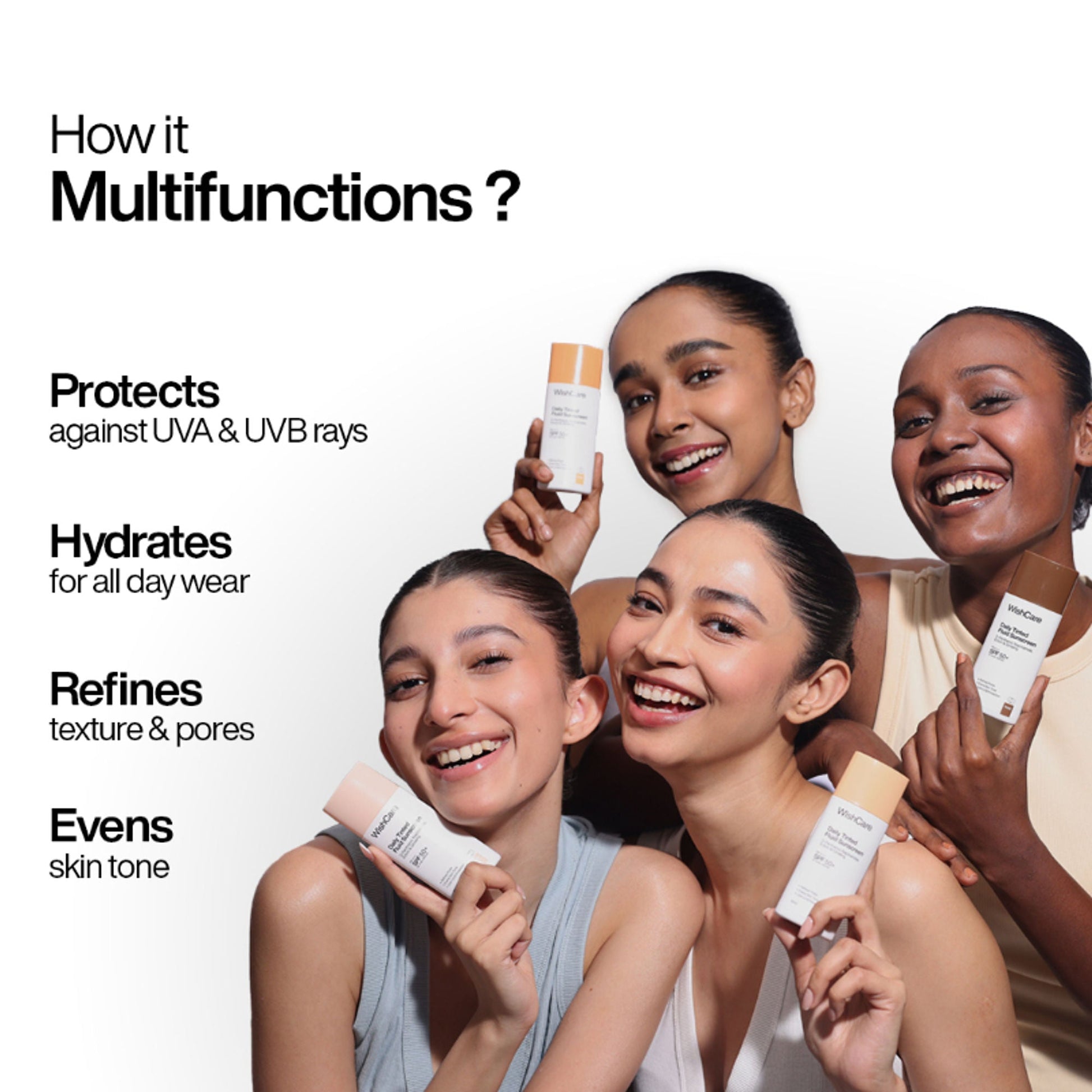 Wishcare Daily Fluid Tinted Sunscreen SPF50PA++++ - R301  Grab2Buy Wishcare Grab2Buy