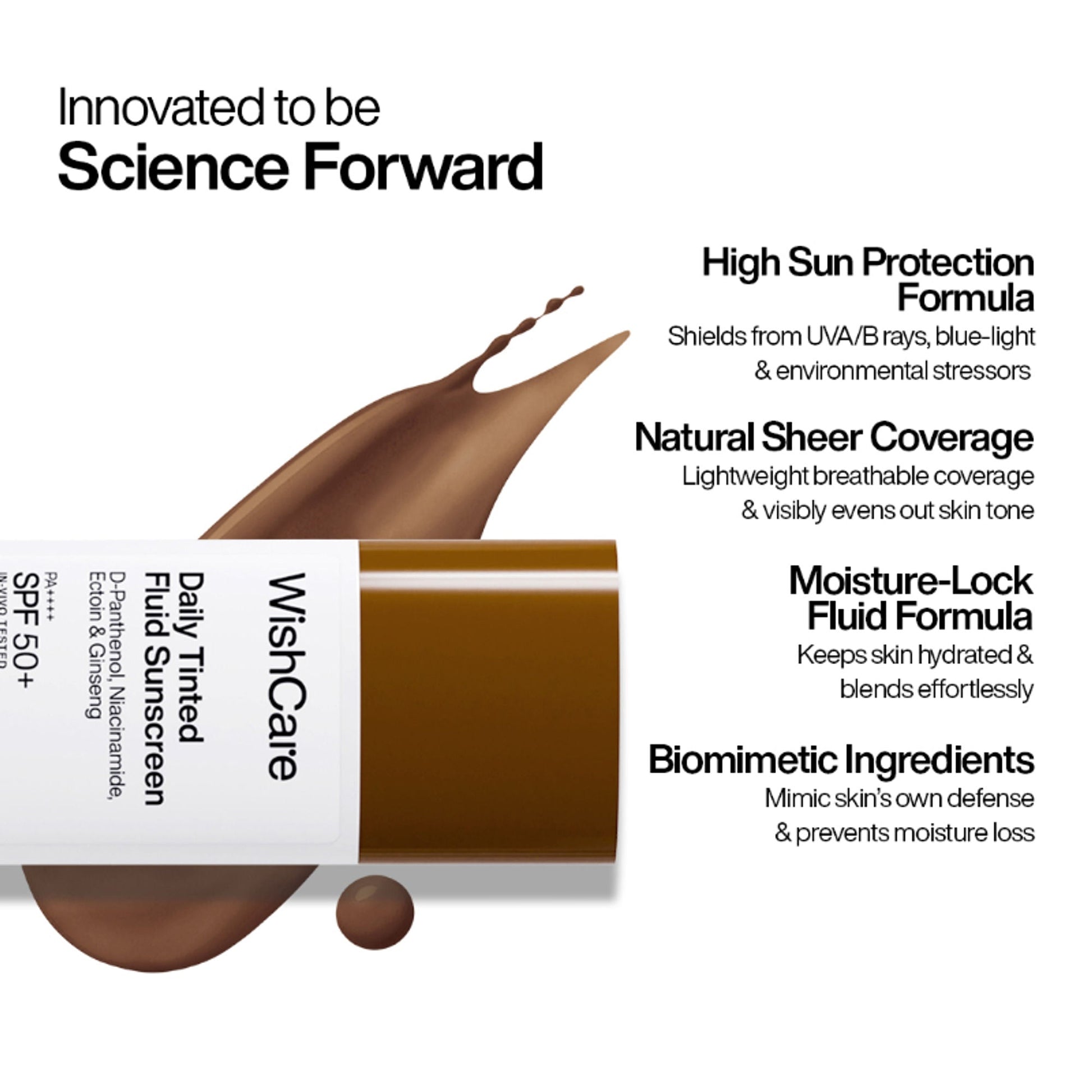 Wishcare Daily Fluid Tinted Sunscreen SPF50PA++++ - R301  Grab2Buy Wishcare Grab2Buy