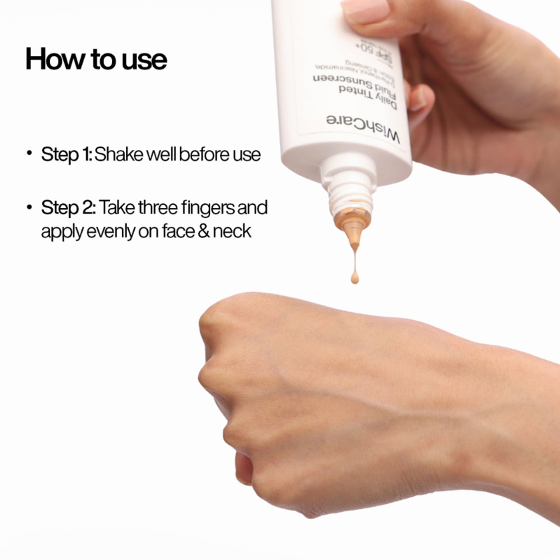 Wishcare Daily Fluid Tinted Sunscreen SPF50PA++++ - R301  Grab2Buy Wishcare Grab2Buy