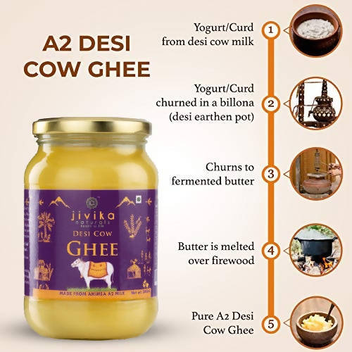Jivika Naturals A2 Desi Cow Ghee | 100% Desi Gir Cow Ghee | A2 Milk Certified Ghee 