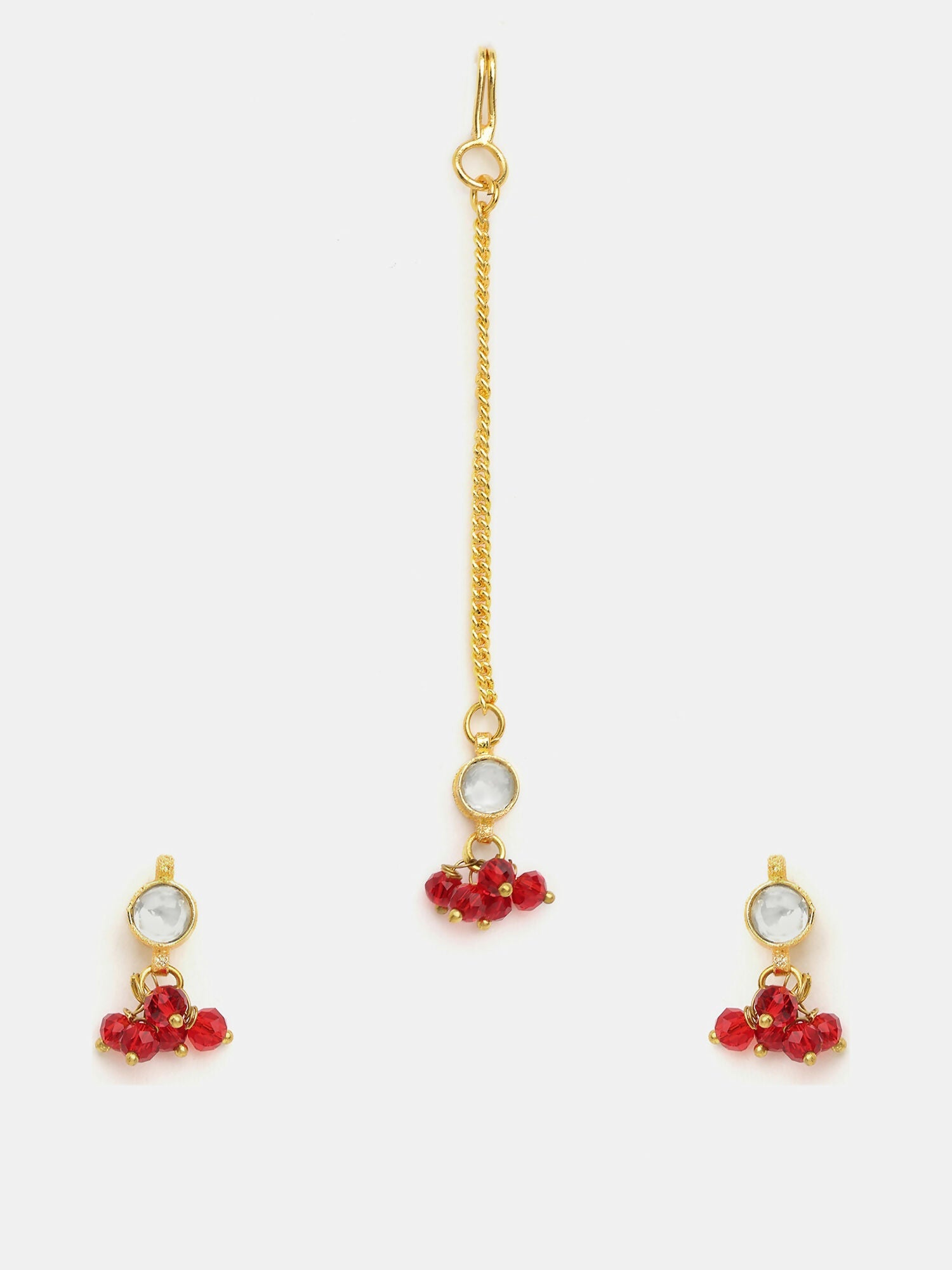 Ruby Raang Noor-E-Laal Pearl Tikka Set