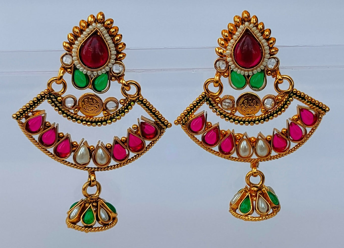 Kemp Temple Jhumkas - Grab2buy