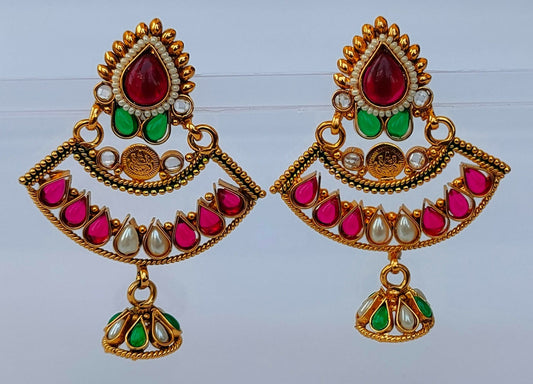 Kemp Temple Jhumkas - Grab2buy