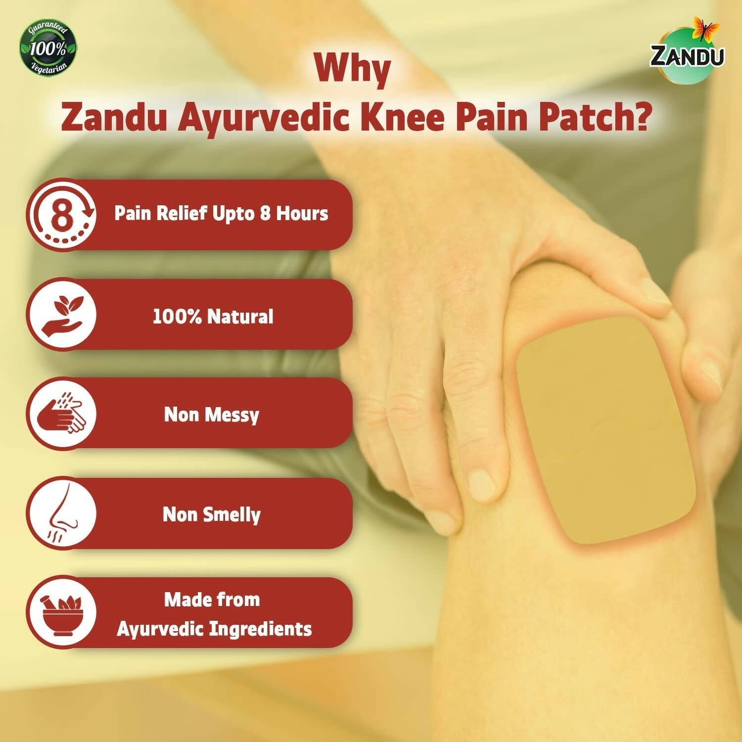 Zandu Ayurvedic Knee Pain Relief Patch 