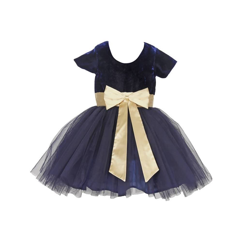 Asmaani Baby Girl's Blue Color Satin Midi Length Frock (AS-DRESS_22010) - Grab2buy