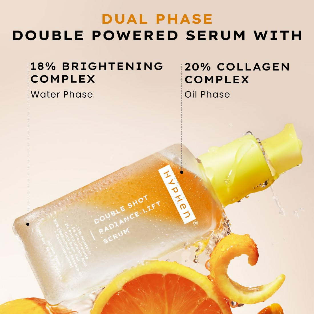 Hyphen Double Shot Face Serum with 18% Brightening & 20% Collagen 