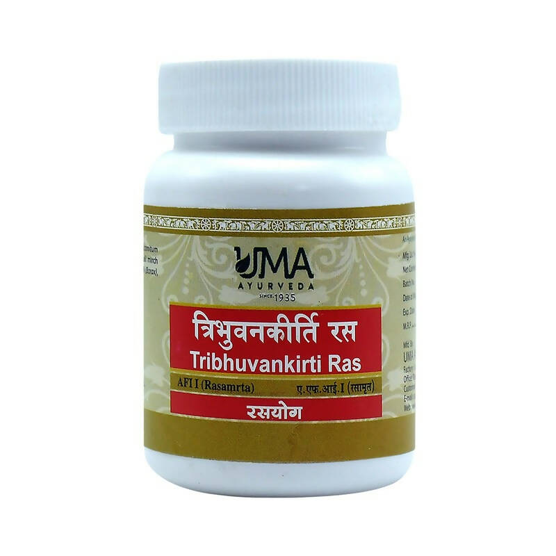 Uma Ayurveda Tribhuvan kirti Ras Tablets 